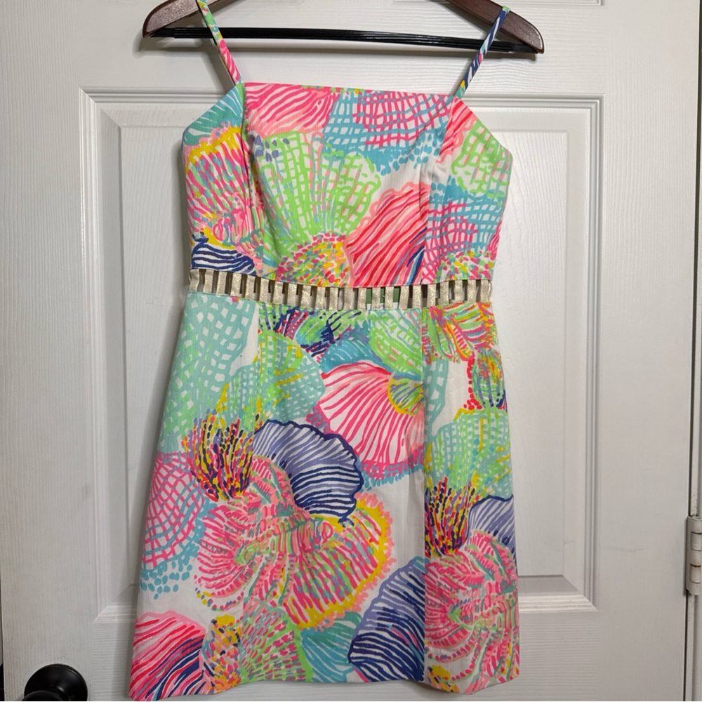 Lilly‎ Pulitzer Roar of the Seas Ziggy Cut Out Waist Shift Romper Sz 2 NWT 23153